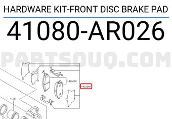 Nissan 41080AR026 HARDWARE KIT-FRONT DISC BRAKE PAD