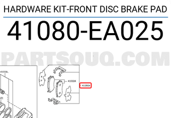 Nissan 41080EA025 HARDWARE KIT-FRONT DISC BRAKE PAD