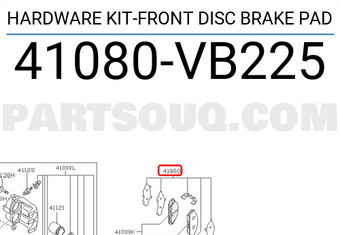 Nissan 41080VB225 HARDWARE KIT-FRONT DISC BRAKE PAD