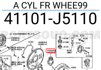 Nissan 41101J5110 A CYL FR WHEE99