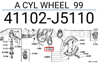 Nissan 41102J5110 A CYL WHEEL 99