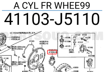 Nissan 41103J5110 A CYL FR WHEE99