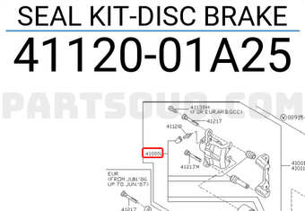 Nissan 4112001A25 SEAL KIT-DISC BRAKE
