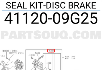 Nissan 4112009G25 SEAL KIT-DISC BRAKE