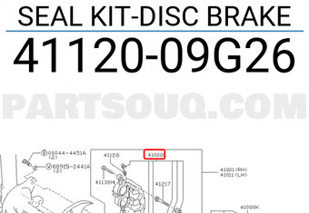 Nissan 4112009G26 SEAL KIT-DISC BRAKE