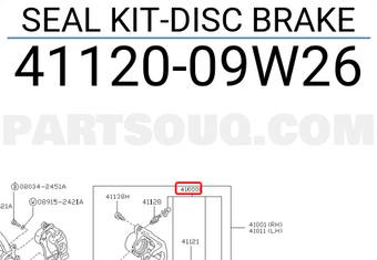 Nissan 4112009W26 SEAL KIT-DISC BRAKE