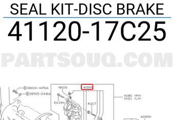 Nissan 4112017C25 SEAL KIT-DISC BRAKE