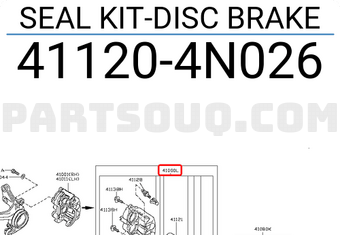 Nissan 411204N026 SEAL KIT-DISC BRAKE