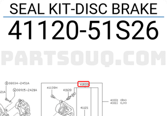 Nissan 4112051S26 SEAL KIT-DISC BRAKE