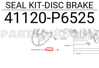 Nissan 41120P6525 SEAL KIT-DISC BRAKE