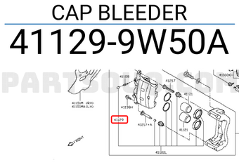 Nissan 411299W50A CAP BLEEDER