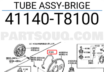 Nissan 41140T8100 TUBE ASSY-BRIGE