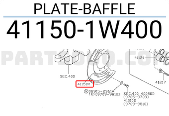 Nissan 411501W400 PLATE-BAFFLE