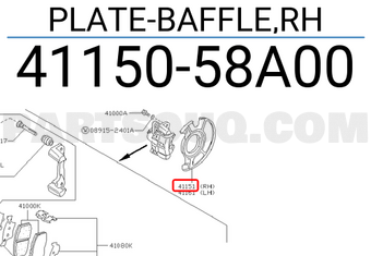 Nissan 4115058A00 PLATE-BAFFLE,RH