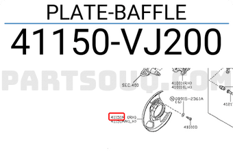 Nissan 41150VJ200 PLATE-BAFFLE