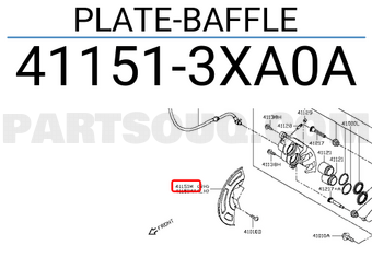 Nissan 411513XA0A PLATE-BAFFLE