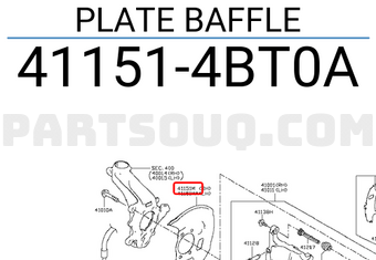 Nissan 411514BT0A PLATE BAFFLE