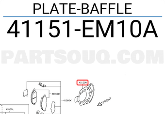 Nissan 41151EM10A PLATE-BAFFLE
