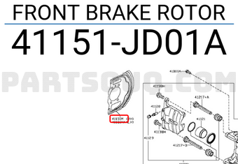 Nissan 41151JD01A FRONT BRAKE ROTOR