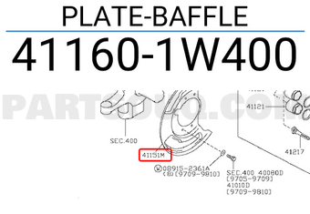 Nissan 411601W400 PLATE-BAFFLE
