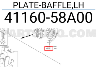 Nissan 4116058A00 PLATE-BAFFLE,LH