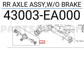 Nissan 43003EA000 RR AXLE ASSY,W/O BRAKE