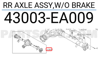 Nissan 43003EA009 RR AXLE ASSY,W/O BRAKE