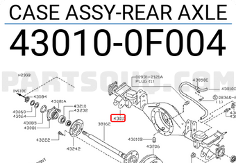 Nissan 430100F004 CASE ASSY-REAR AXLE