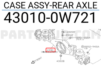 Nissan 430100W721 CASE ASSY-REAR AXLE
