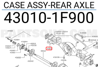 Nissan 430101F900 CASE ASSY-REAR AXLE