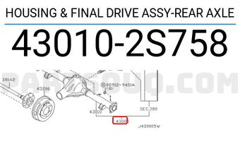 Nissan 430102S758 HOUSING & FINAL DRIVE ASSY-REAR AXLE