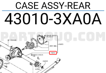 Nissan 430103XA0A CASE ASSY-REAR