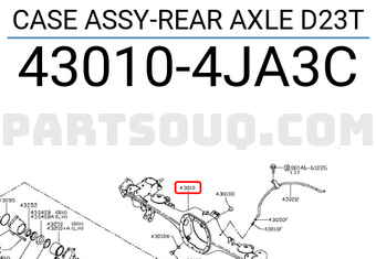 Nissan 430104JA3C CASE ASSY-REAR AXLE D23T