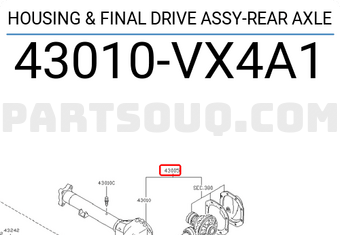 Nissan 43010VX4A1 HOUSING & FINAL DRIVE ASSY-REAR AXLE
