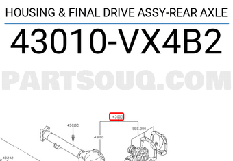 Nissan 43010VX4B2 HOUSING & FINAL DRIVE ASSY-REAR AXLE