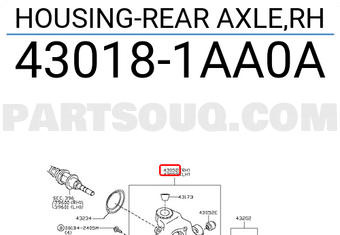 Nissan 430181AA0A HOUSING-REAR AXLE,RH