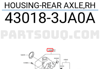 Nissan 430183JA0A HOUSING-REAR AXLE,RH