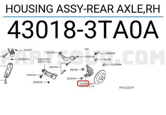 Nissan 430183TA0A HOUSING ASSY-REAR AXLE,RH