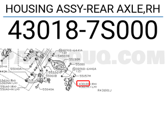 Nissan 430187S000 HOUSING ASSY-REAR AXLE,RH