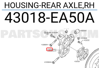 Nissan 43018EA50A HOUSING-REAR AXLE,RH