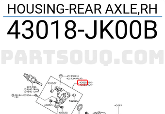 Nissan 43018JK00B HOUSING-REAR AXLE,RH