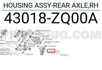 Nissan 43018ZQ00A HOUSING ASSY-REAR AXLE,RH