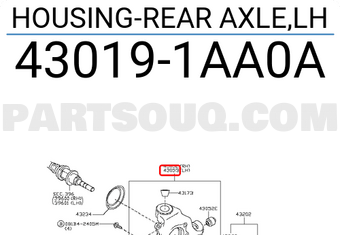 Nissan 430191AA0A HOUSING-REAR AXLE,LH