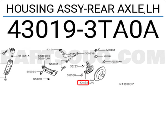 Nissan 430193TA0A HOUSING ASSY-REAR AXLE,LH
