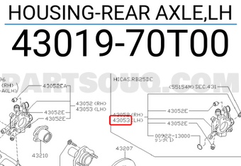 Nissan 4301970T00 HOUSING-REAR AXLE,LH