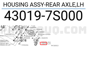 Nissan 430197S000 HOUSING ASSY-REAR AXLE,LH