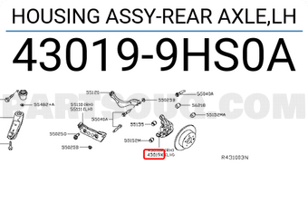 Nissan 430199HS0A HOUSING ASSY-REAR AXLE,LH