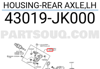 Nissan 43019JK000 HOUSING-REAR AXLE,LH