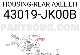 Nissan 43019JK00B HOUSING-REAR AXLE,LH