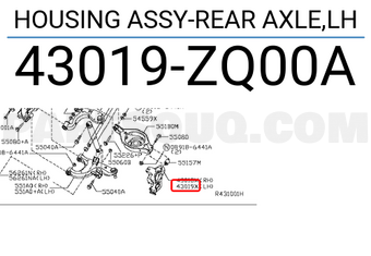 Nissan 43019ZQ00A HOUSING ASSY-REAR AXLE,LH